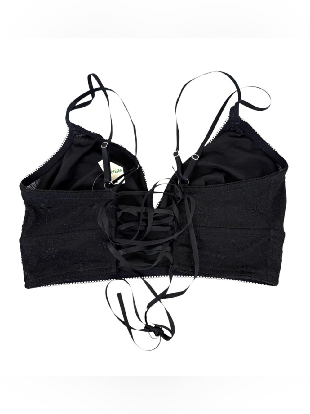 Aerie Daisy Lace-Up Longline Bralette Corset Top in Black